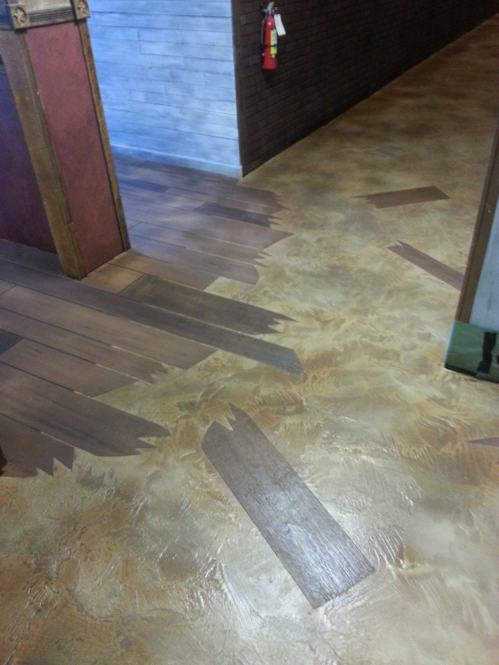 Commerical broken wood with stain