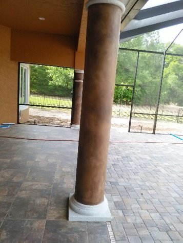 fauxed stained concrete pillars