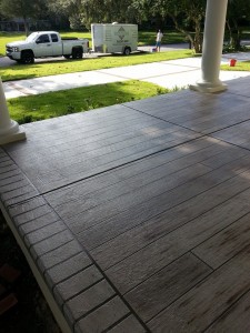 gray wood front porch side